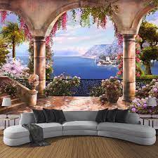 This design is what i call a conversation starter, make your home stand far away from other houses with plan white dry wall, in this design we just used hard. Custom 3d Photo Wallpaper Garden Balcony Sea View 3d Wall Painting Bedroom Living Room Sofa Decoration Wall Mural Papier Peint Buy Metallic Wallpaper Ceiling Wallpaper Leather Wallpaper Product On Alibaba Com