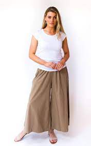Palazzo Pants Sand M L In 2021 Palazzo Pants Cotton Palazzo Pants Fashion Pants