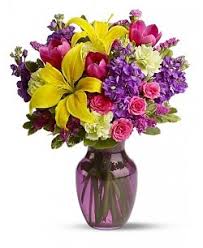 Vase life is five to eight days. Yellow Lily Pink Rose Bouquet Bouquets Online The Little Flower Shop