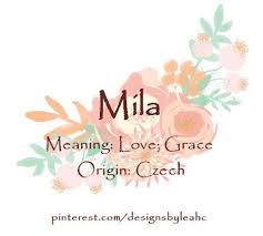 Baby Girl Name Mila Meaning Love Grace Origin C Baby Baby Girl Names Vinta In 2020 Hebrew Girl Names Baby Girl Names Names With Meaning