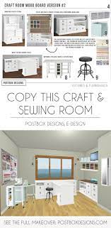 Accent wallpaper sets this crafts desk apart from the rest of the room, while sewing room storage, such as shelves and containers, keeps the clutter under control. Copy This Craft Sewing Room Makeover Postbox Designs