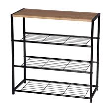 Shop at everyday low prices for a variety of storage benches & ottoman benches of all popular styles. 3 Tiers Wooden Shoe Rack Metal Shoe Benches For Hallway Shoes Storage Organizer Buy Online In Guernsey At Guernsey Desertcart Com Productid 136471433