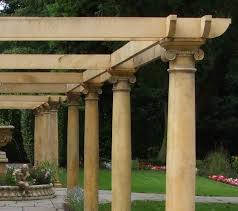 Pergola Stone Columns Balinese Garden Garden Stones