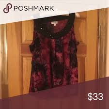 Burgundy Black Dress Barn Blouse Never Worn Excellent Condition Dress Barn Tops Blouses Dress Barn Dresses Blouse Fashion Design