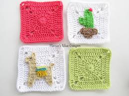 Offering a vintage digital pdf crochet pattern to make a pretty pansy garden granny square variant floral afghan! Crochet Llama Applique And Granny Square Free Crochet Pattern Maria S Blue Crayon