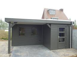 tuinhuis met overkapping grijs houthandel van der heijden tuinhuis tuin rijtjeshuis achtertuin schuurtjes