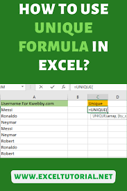 How To Use Unique Formula In Excel In 2020 Excel Tutorials Excel For Beginners Excel Shortcuts