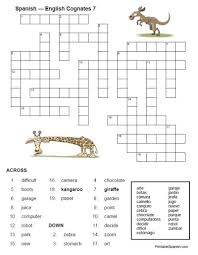 Helps you to learn spanish through crossword puzzles. Free Spanish English Cognates Crossword 7 From Printablespanish Com Cognates Spanish Lessons For Kids Spanish Cognates
