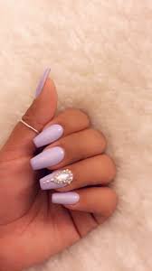 Black and purple nails light purple nails purple glitter nails purple acrylic nails acrylic nail designs coffin acrylic nails coffin short best acrylic nails coffin nails lavender nails. Light Purple Nails With Rhinestones Light Purple Nails Purple Nails Rhinestone Nails