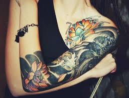 This reaches from the top of the shoulder to the wrist. Would Love A Sleeve Similar To This In Style Color Sleeve Tattoos For Women Tattoos For Women Half Sleeve Tattoo Sleeve Designs