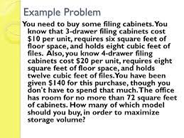 A white file cabinet is ideal for a casual space, while a black filing cabinet works for a formal vibe. Linear Programming Project Warm Up Write An Inequality For The Following Ppt Download