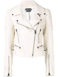 Tom Ford Leather Biker Jacket Farfetch In 2020 Leather Jackets Women White Leather Jacket Leather Jacket Outfits