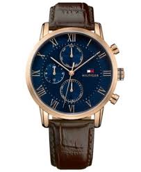 Tommy Hilfiger Men S Chronograph Dark Brown Leather Strap Watch 44mm Modesens Tommy Hilfiger Watches Brown Leather Strap Watch Brown Leather Strap