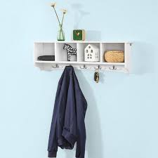 Quelle est la taille de chaque étagère ? Sobuy Etagere Murale Porte Manteau Salle De Bain Avec 5 Crochets Frg48 L W Fr Ebay