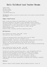 early education resume samples