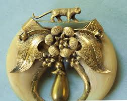Double Tiger Claw 15k Brooch Rajasthan India C1855 Tiger Claw Nails Pendant Brooch