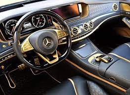 Sneaker Fashion Cars On Instagram Gold Interior Of A S63 Amg Coupe Mercede Car Interior Gold Car Luxury Cars
