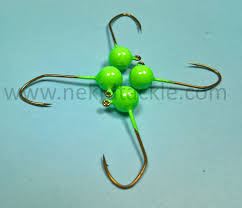 Sour Apple Semi Nekid Crappie Jig Heads Coated With Uv Blast 10 Per Package Nekidtackle Llc