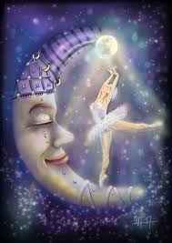 Moon Smiling At Ballerina Good Night Moon Moon Art Beautiful Moon