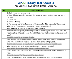 Cpcs A58 Excavator 360 Below 10 Tonnes Lifting Operations