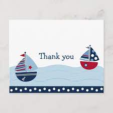 Sail Away Sailboat Nautical Thank You Note Cards Zazzle Com In 2021 Thank You Note Cards Custom Thank You Cards Note Cards