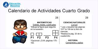Libro de geografia 5 grado respondido pagina 25 el libros conocidos. Calendario De Actividades Cuarto Grado 4to 2020