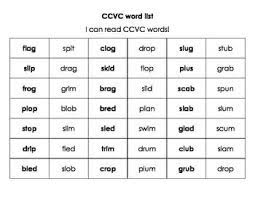 Cvc ccvc and cvcc word list. This Is A List Of Ccvc Words I Use This List As Practice Fluency Fluency Checks During My Reading Groups Just Print On Co Ccvc Words Ccvc Cvcc Word Families