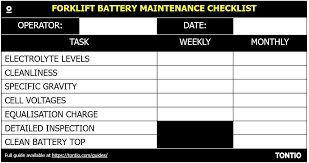In engineering activities inspection involves the measurements, tests. Forklift Battery Checks Tontio