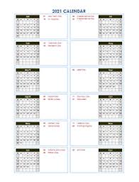 It's an easy to use monthly calendar template of 2021 therefore all types of users can use it. Printable 2021 Yearly Calendar Template Calendarlabs