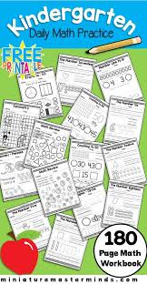 Kindergarten Daily Math Practice Worksheets 180 Page Work Book Math Practice Worksheets Daily Math Practice Daily Math