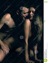 Close-Up Beautiful Young Couple, Naked Man and Woman on Black Background  Stock Image - Image of foreplay, embrace: 72915805