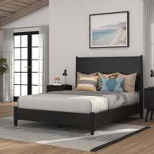 Panel beds are a lot higher than the other kinds are. Flynn Panel Bed Black Alpine Furniture