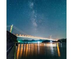 向島大橋の夜景の画像