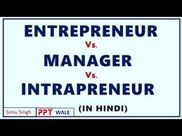 Entrepreneur Vs Manager Vs Intrapreneur In Hindi Concept Difference Bba Mba Bcom Ppt Youtube