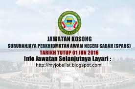 Maklumat permohonan nama majikan : Jawatan Kosong Di Suruhanjaya Perkhidmatan Awam Sabah Spans 01 Jun 2016