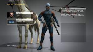 One of the unlockable costumes in metal gear solid v: Cyborg Ninja Metal Gear Solid 5 The Phantom Pain Wiki Guide Ign