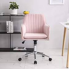 Vanimeu Velvet Office Chair Swivel Adjustable Height Home Office Computer Desk Chairs Pink A Velvet Office Chair Pink Office Chair Home Office Computer Desk