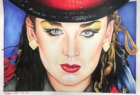 Boy George Original Pencil Drawing .fan-art A4 . Culture Club