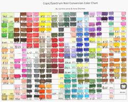 Copic Marker Spectrum Noir Color Conversion Chart Wish Upon
