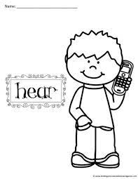 Show pictures of noses, mouths, ears etc. Free 5 Senses Coloring Pages
