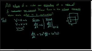 Related Rates The Volume Of A Cube Maths Exam Math Videos Calculus