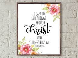 Bible Verse Prints Bible Verse Wall Art Philippians 4 13 Scripture Wall Art Christian Wall Art Positive Quot Wall Art Quotes Trendy Wall Art Bible Verse Prints