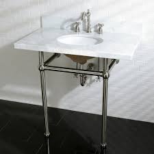 Traditional bathroom sinks small bathroom sinks small sink upstairs bathrooms bathroom storage modern bathroom basement bathroom bathroom pink bathroom ideas. Vintage Carrara Marble 36 Inch Console Sink With Metal Stand Overstock 11623839