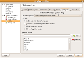 Kde How To Fix No Backend Found For Spell Checking In Kate Editor Settings Ask Ubuntu