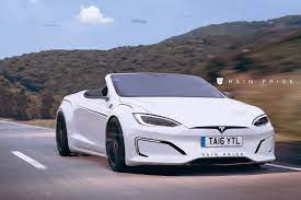 tesla model s looks pretty sleek as a convertible carscoops tesla model s tesla roadster tesla model