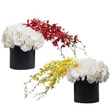 密度家居现代轻奢黄色文心兰仿真假花套装家居电视机柜绣球花艺 flowers decor home decor