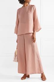 pink linen pants linen capri pants loose linen pants summer pants wide leg culottes linen cropped pants high waist pants in 2021 linen fashion ladies tops fashion wide leg linen pants