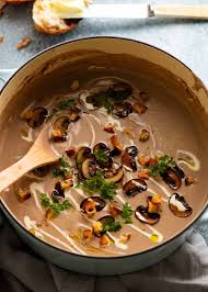 Fresh mushrooms are a surprise for the palate in this creamy spinach soup. Mushroom Soup Recipetin Eats