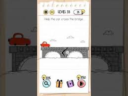 We are trying our best to solve the answer manually and update the answer into here, currently the best answer we found for these are Brain Test Level 33 Help The Car Cross The Bridge
