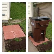 I Put Pavers Under My Trash Can So It Wasn T Sitting In The Mud Outdoor Trash Cans Trash Can Storage Outdoor Outdoor Pavers